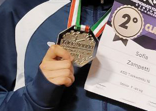 Sofia Zampetti. 2° Classificata ai Campionati Italiani di Taekwondo